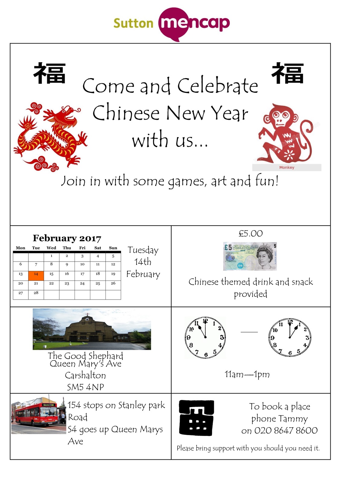 
Celebrate Chinese New Year with Sutton Mencap Poster