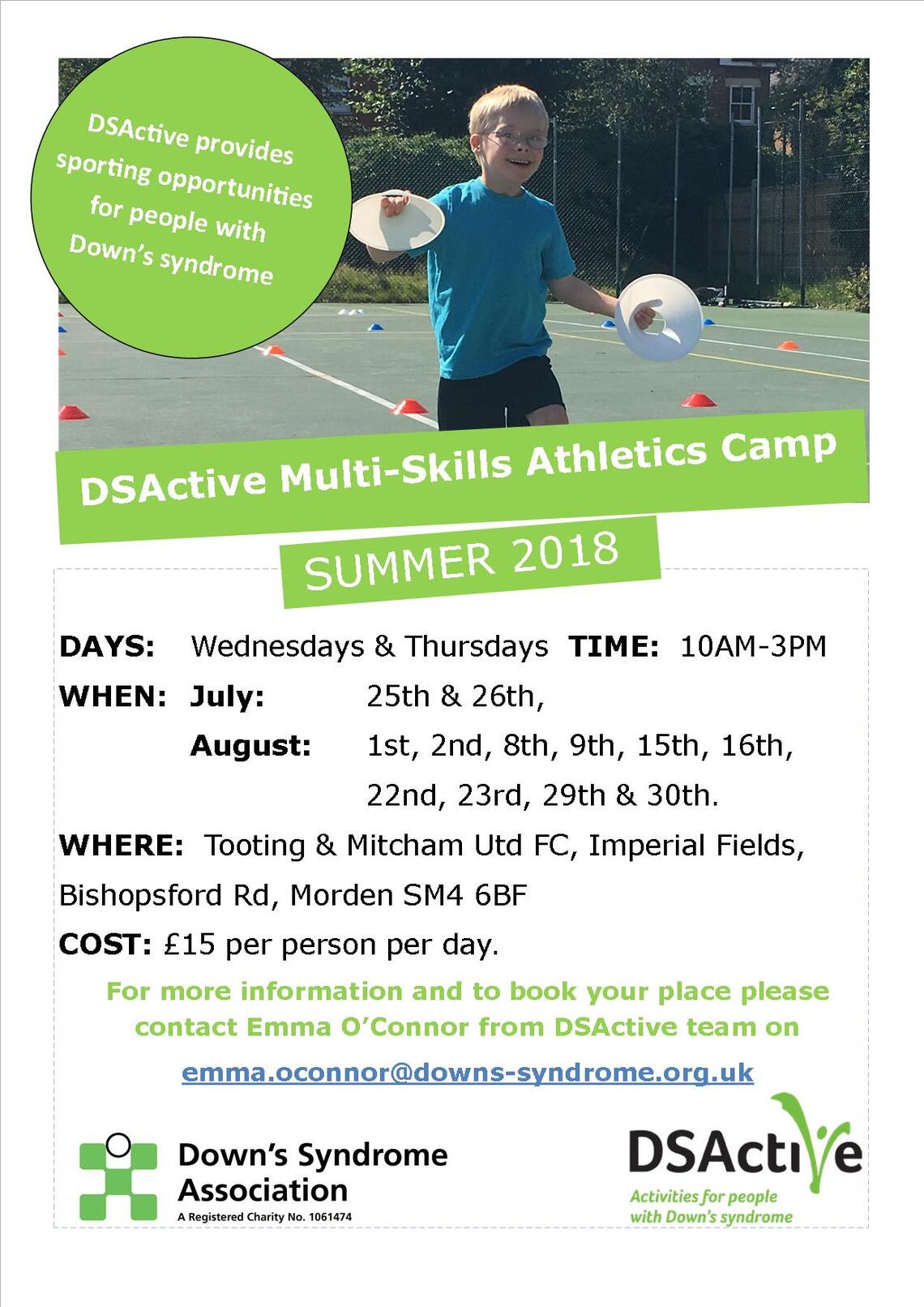
DSActive Athletics Summer Camp Advert
