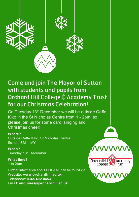 Orchard Hill College Christmas celebration Poster