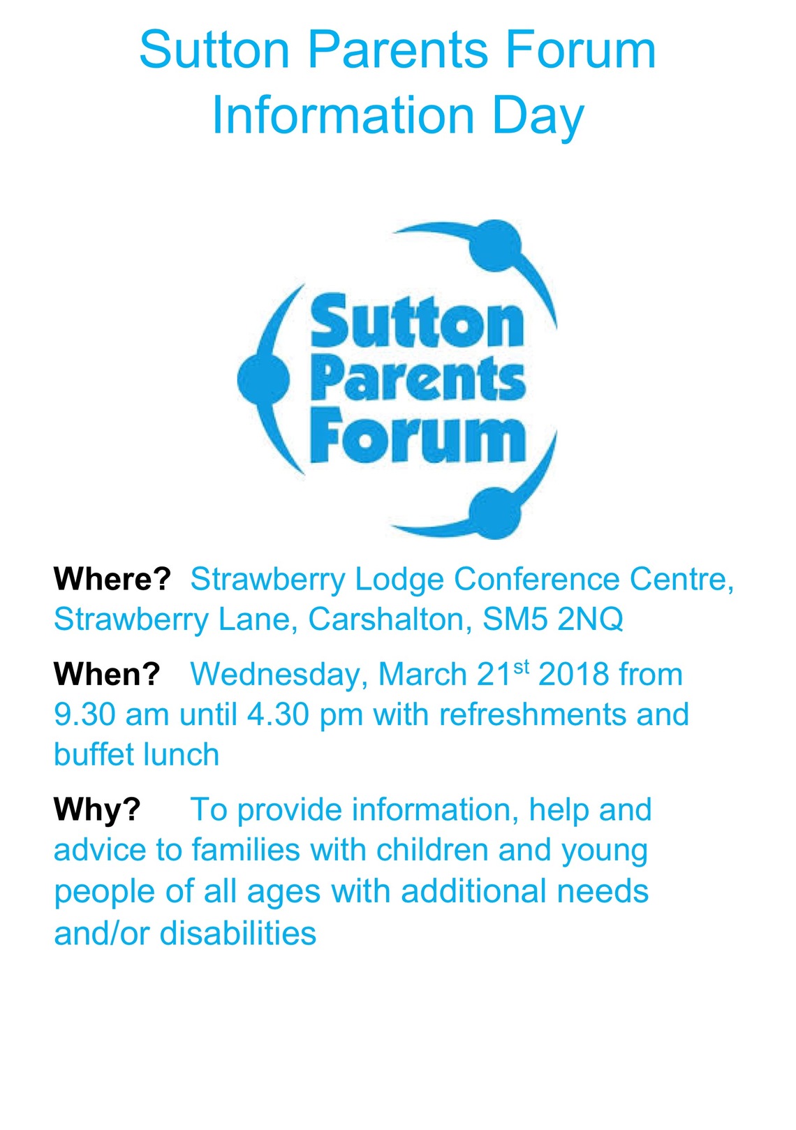 
Sutton Parents Forum Information Day Leaflet