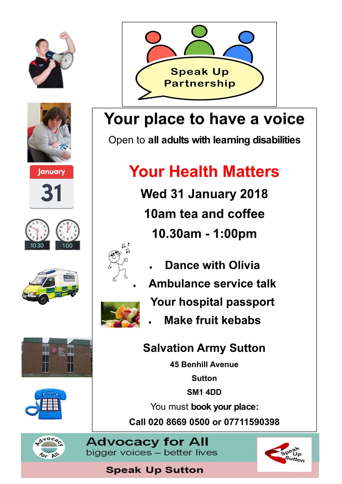 
Sutton Speak up Partnership Meeting Poster